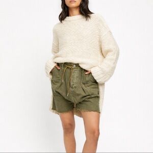 Jaded Gypsy Olivia Striped Harem Drop Crotch Shorts BoHo Green ~ Size L/XL ~ NWT